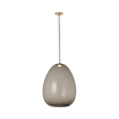Kapoor LED Pendant Light in Transparent Smoke/Natural Brass (Large).