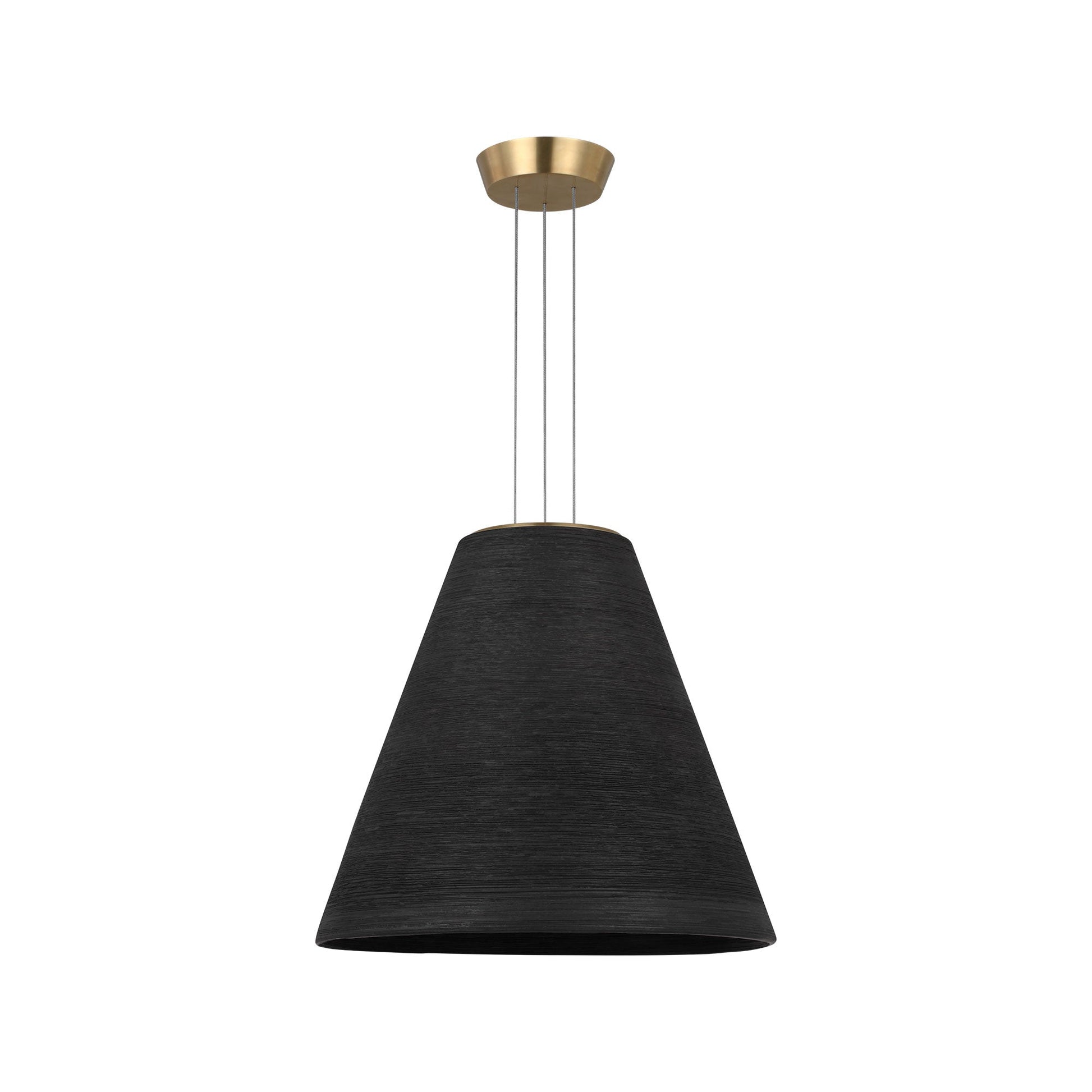 Karam LED Pendant Light in Natural Brass/Black (Medium).