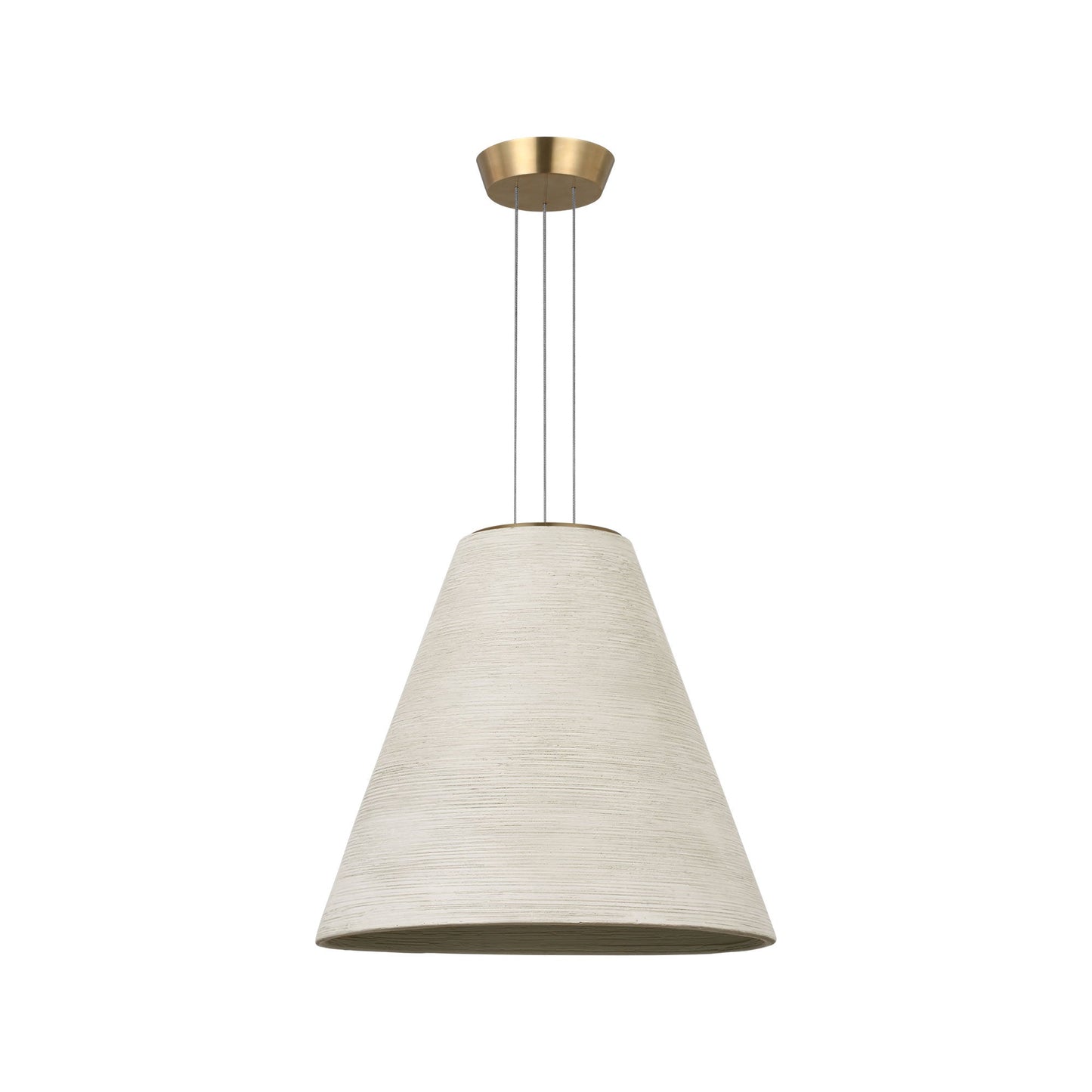 Karam LED Pendant Light in Natural Brass/Cream (Medium).