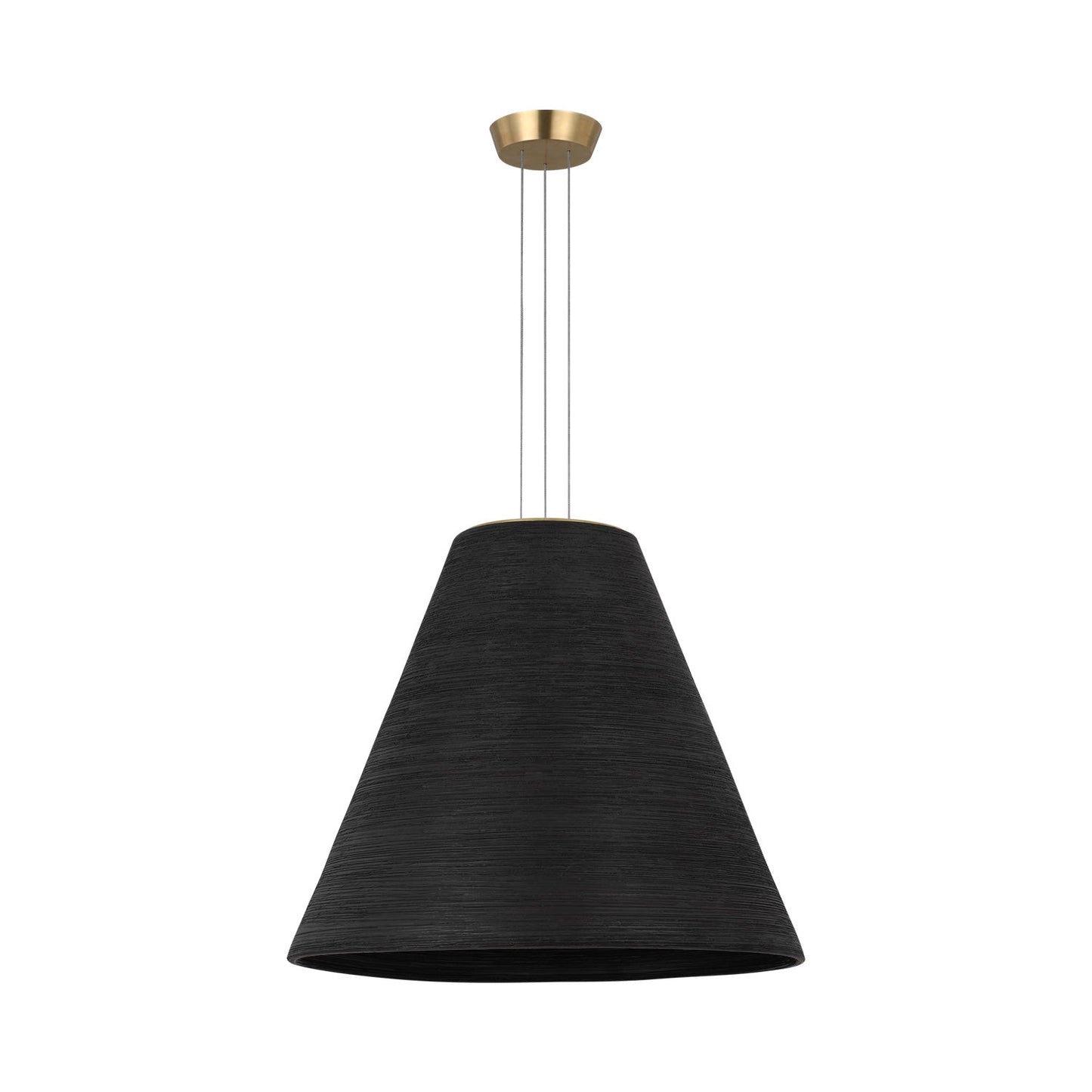 Karam LED Pendant Light in Natural Brass/Black (Large).