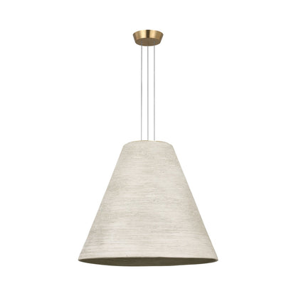 Karam LED Pendant Light in Natural Brass/Cream (Large).