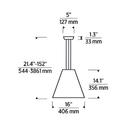 Karam LED Pendant Light - line drawing.