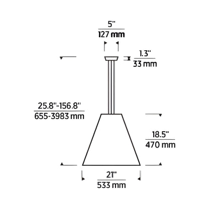 Karam LED Pendant Light - line drawing.