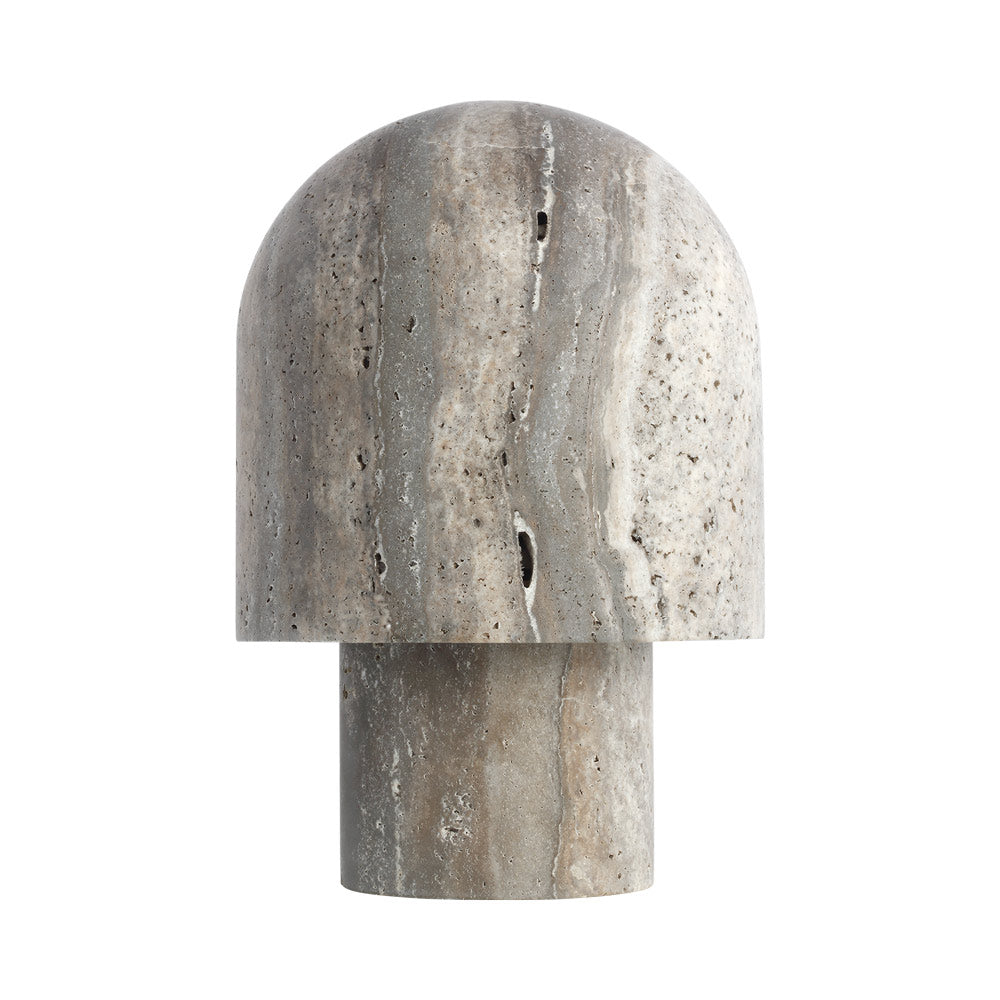 Kennett LED Table Lamp in Dark Travertine.