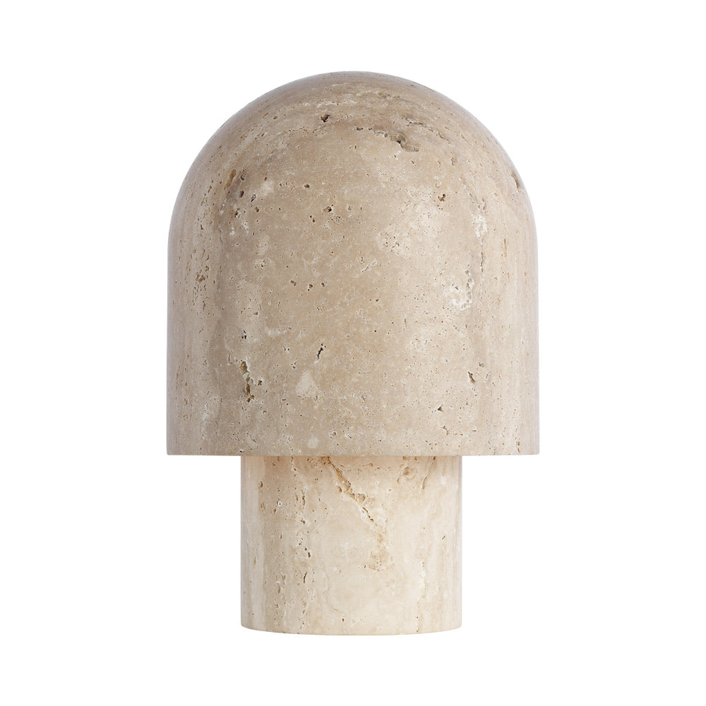 Kennett LED Table Lamp in Natural Travertine.