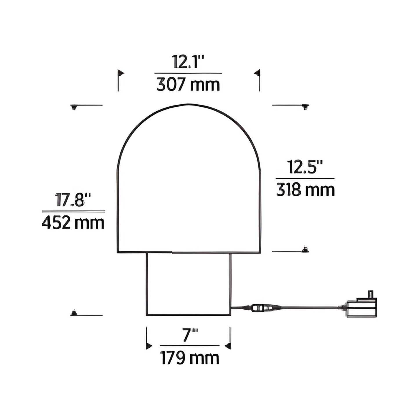 Kennett LED Table Lamp - line drawing.