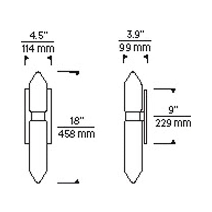 Langston LED Wall Light - line drawing.