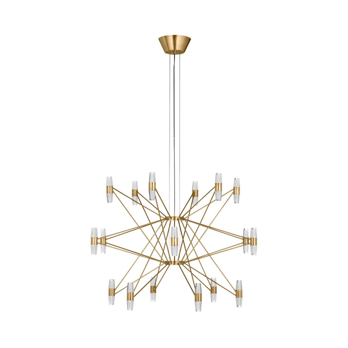 Lassell LED Chandelier in Natural Brass (3-Tier).