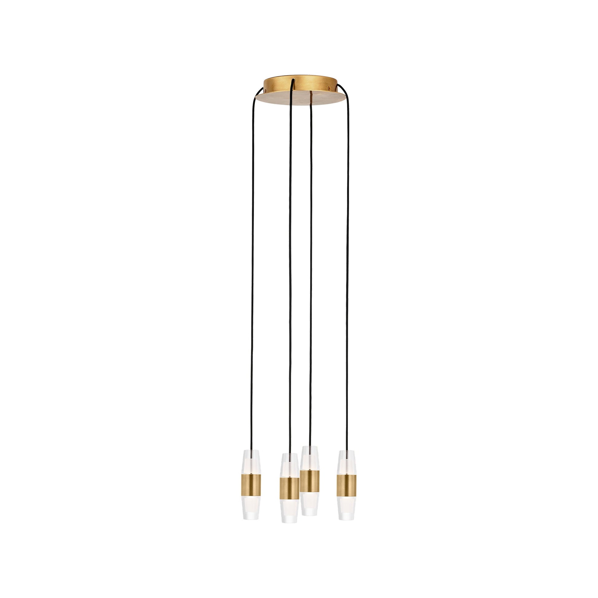 Lassell LED Multi Light Chandelier in Natural Brass (4-Light/5.8-Inch).