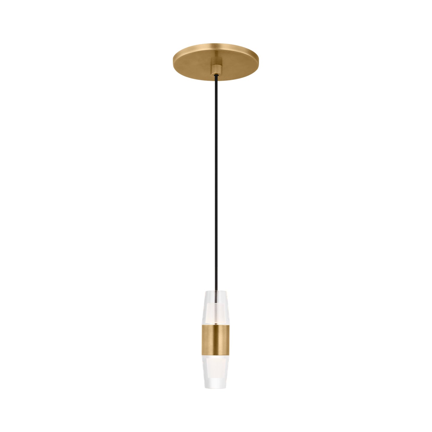 Lassell LED Pendant Light in Natural Brass (5.8-Inch/Large).