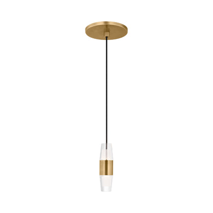 Lassell LED Pendant Light in Natural Brass (5.8-Inch/Large).