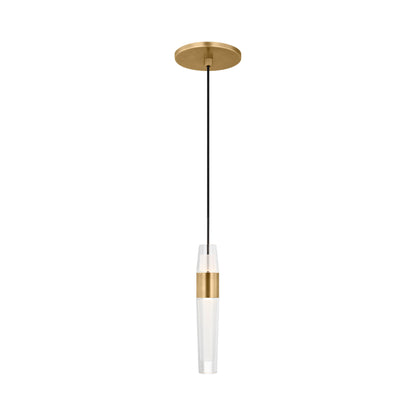 Lassell LED Pendant Light in Natural Brass (9.3-Inch/Large).