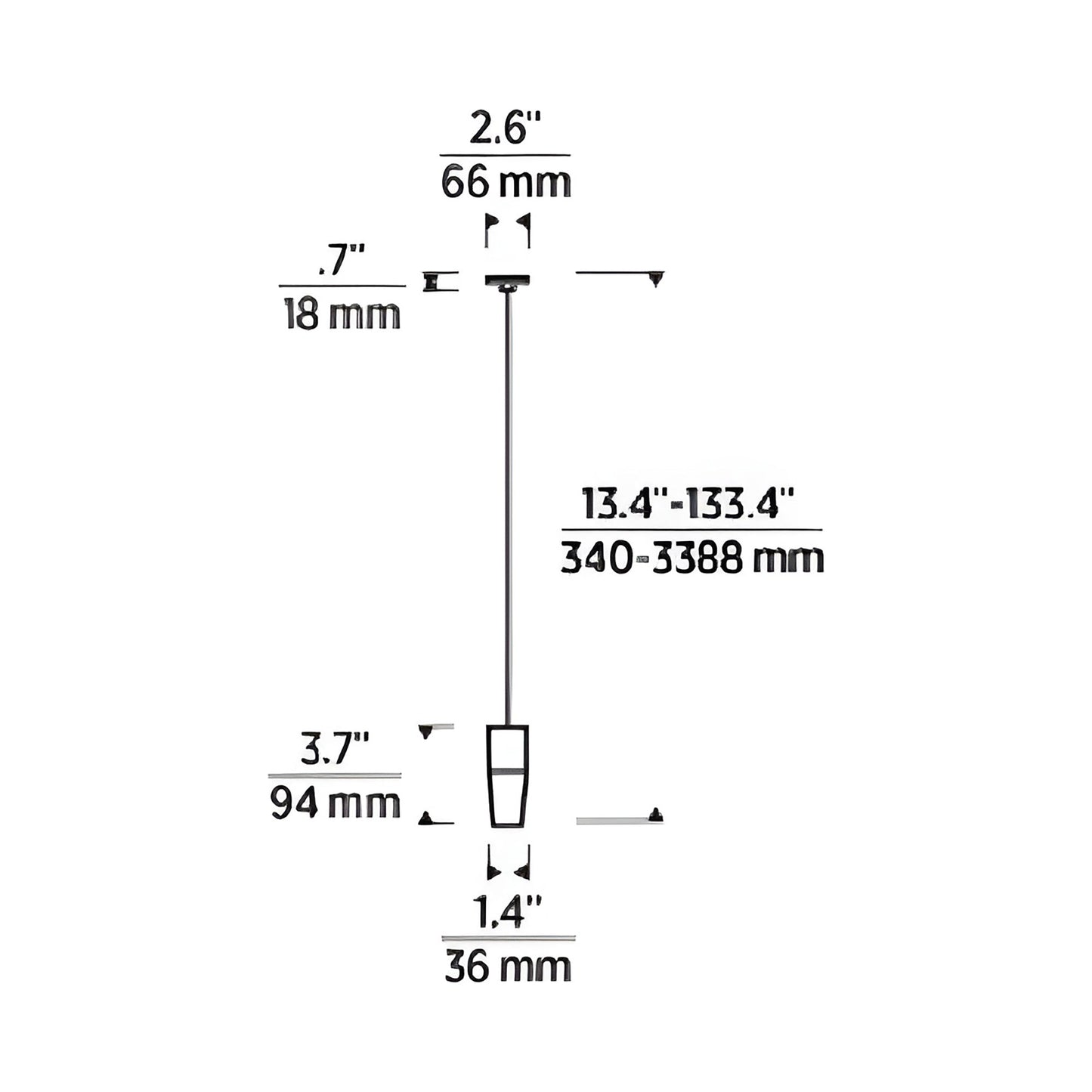 Lassell LED Pendant Light - line drawing.