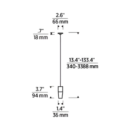 Lassell LED Pendant Light - line drawing.