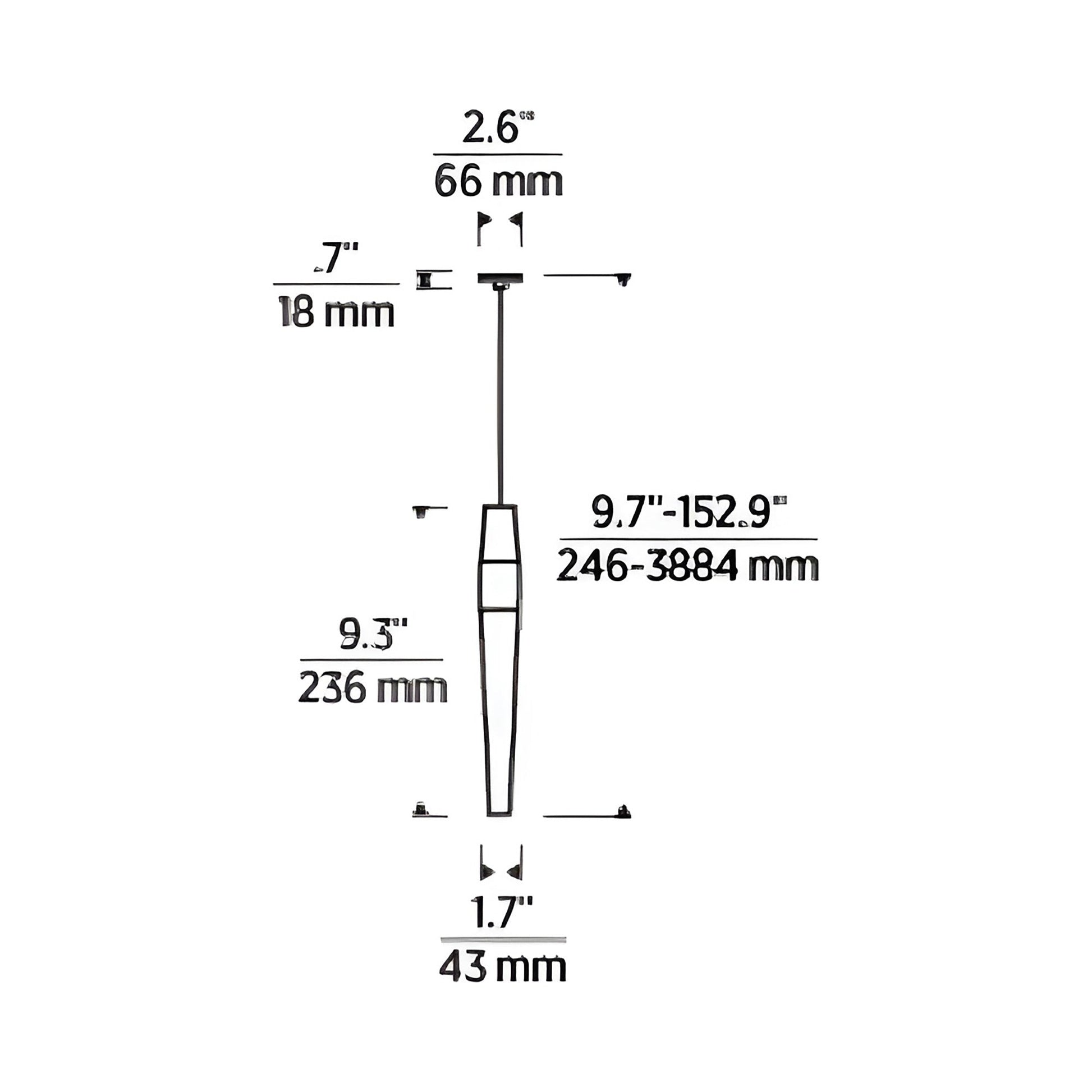 Lassell LED Pendant Light - line drawing.