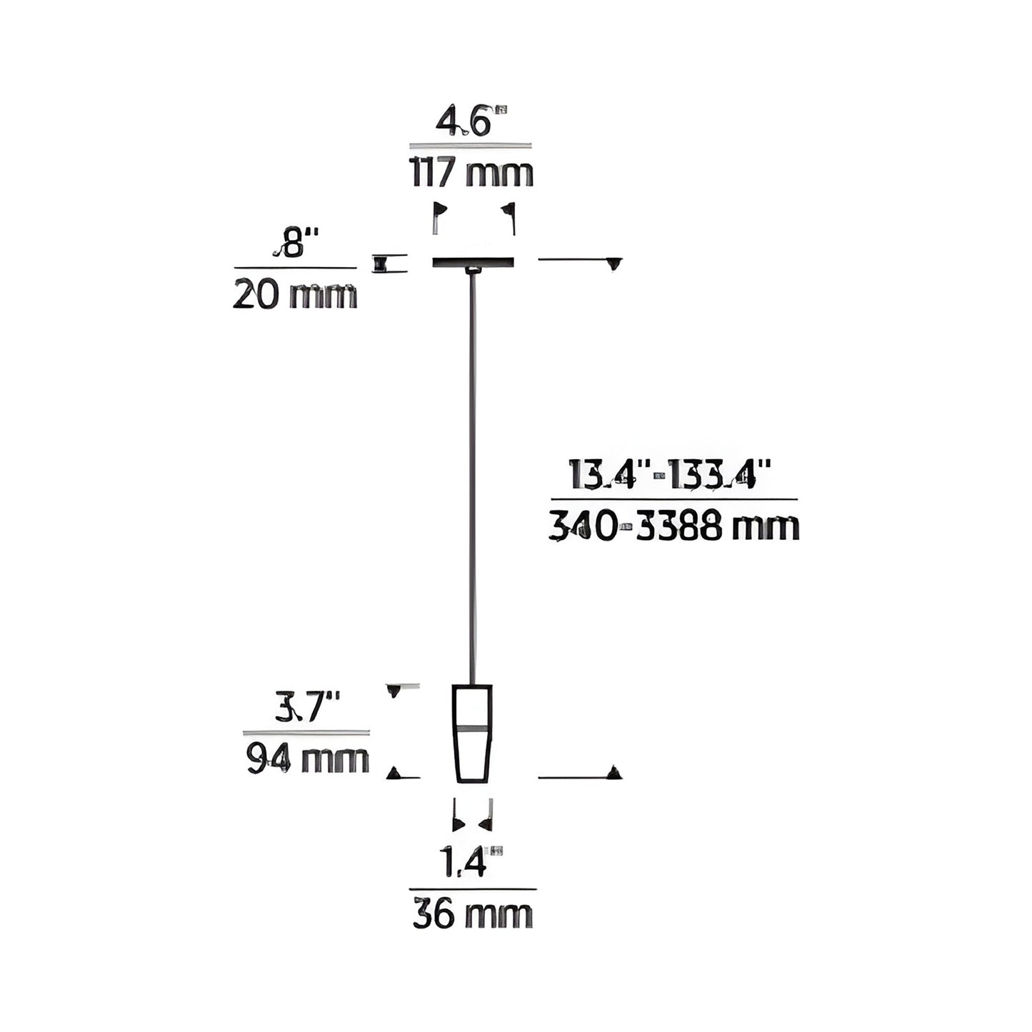 Lassell LED Pendant Light - line drawing.