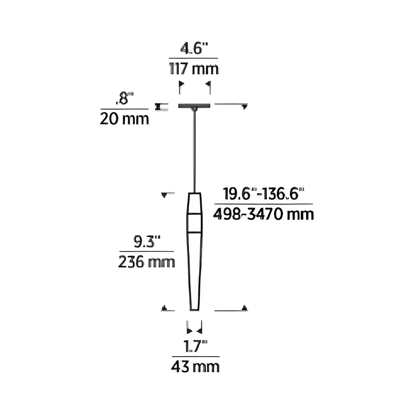 Lassell LED Pendant Light - line drawing.