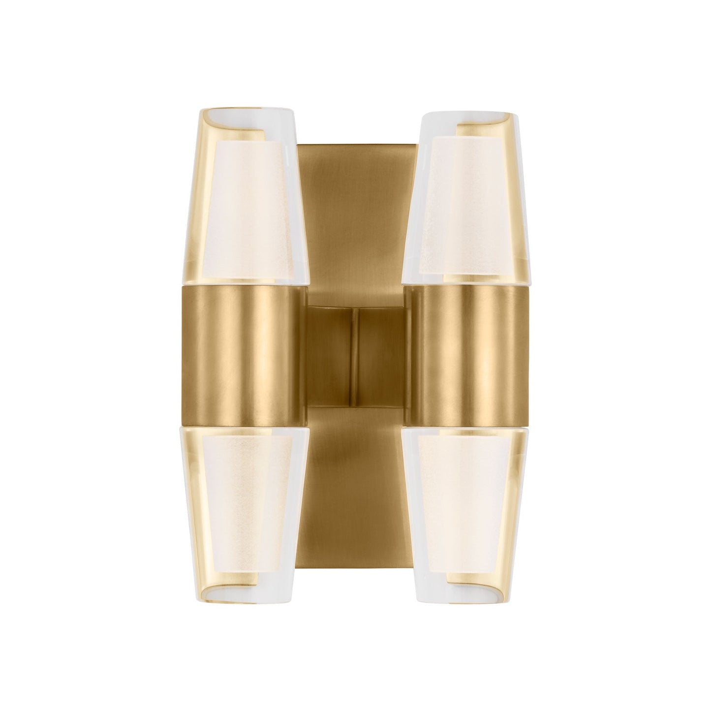 Lassell LED Wall Light in Natural Brass (4-Light/Short).