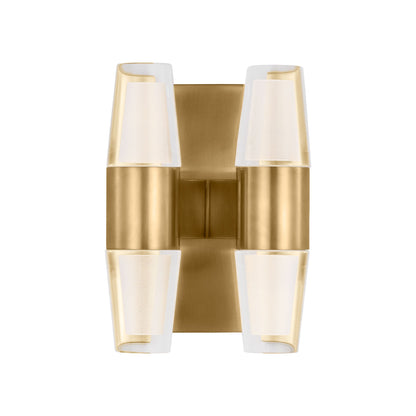 Lassell LED Wall Light in Natural Brass (4-Light/Short).