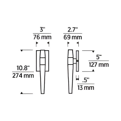 Lassell LED Wall Light - line drawing.