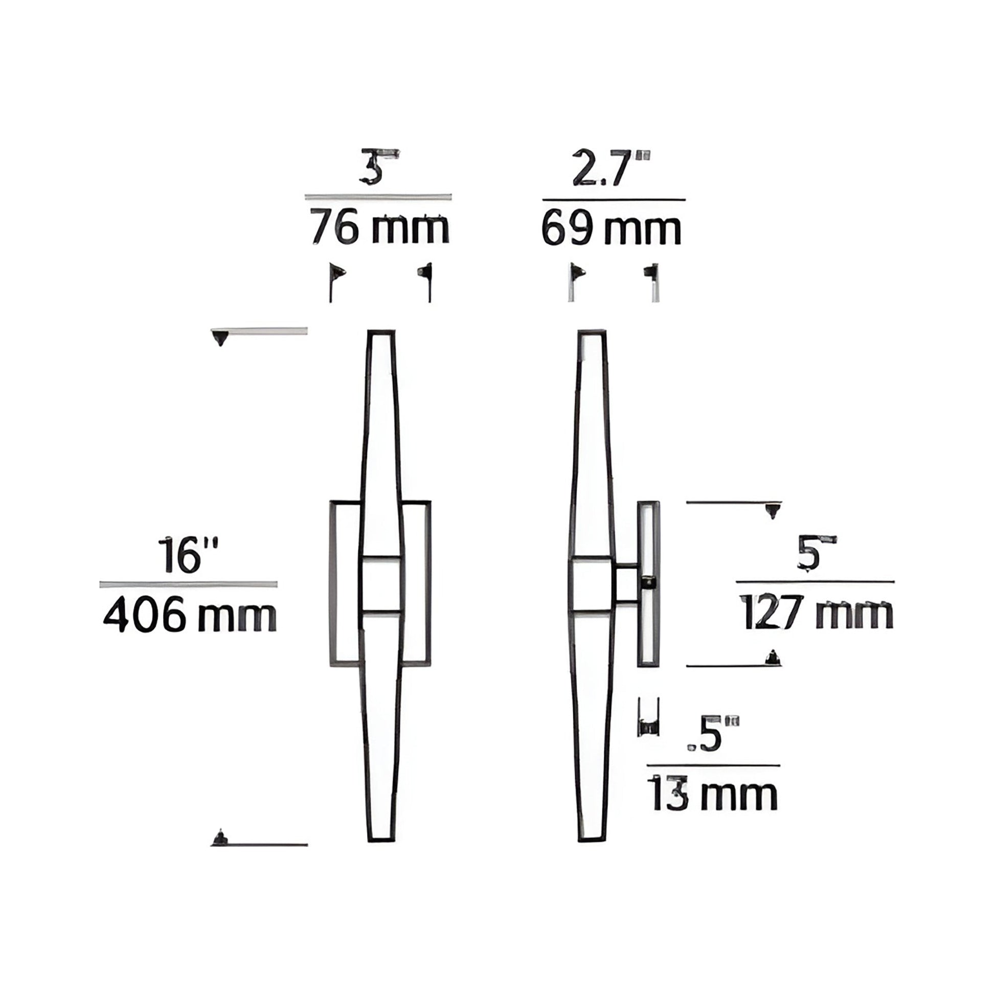 Lassell LED Wall Light - line drawing.