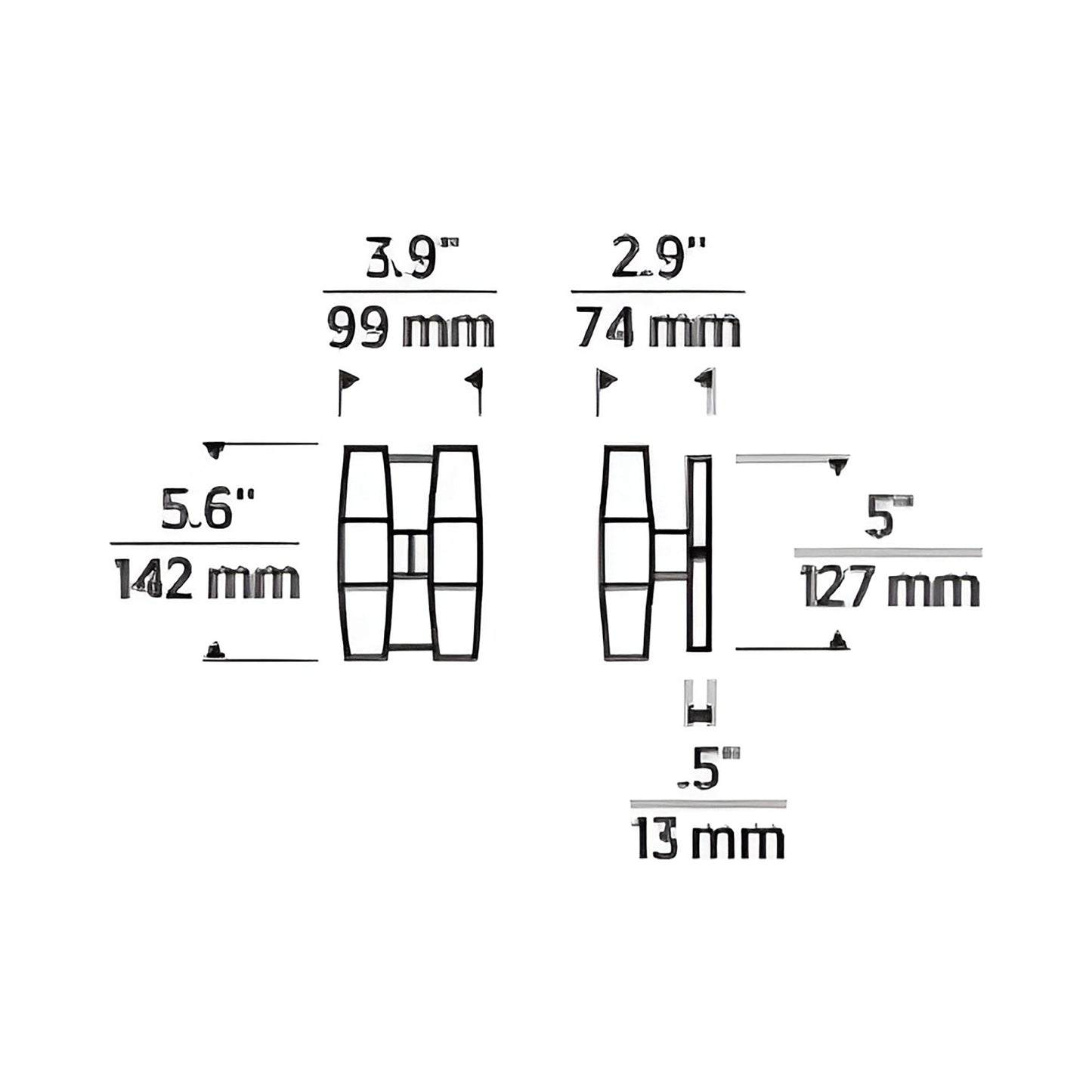 Lassell LED Wall Light - line drawing.