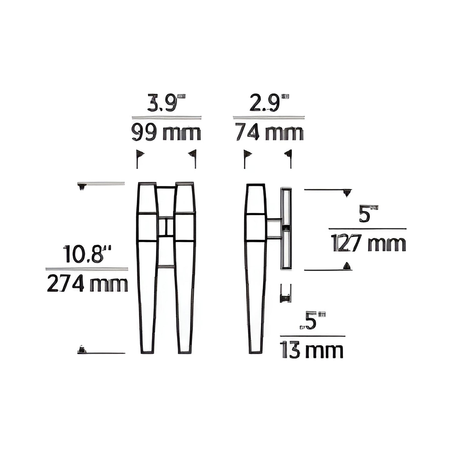 Lassell LED Wall Light - line drawing.