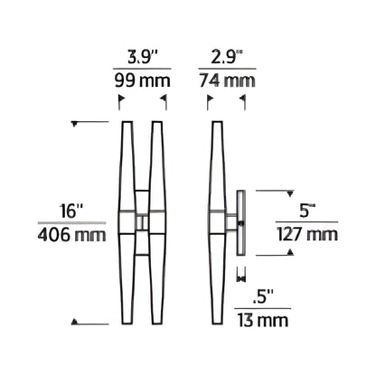 Lassell LED Wall Light - line drawing.