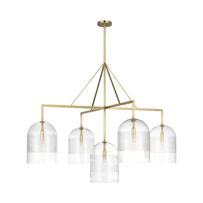 Leano Chandelier in Hand-Rubbed Antique Brass.