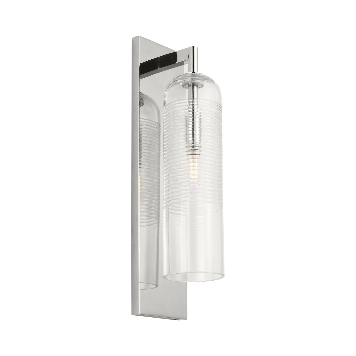 Leano Wall Light in Polished Nickel.