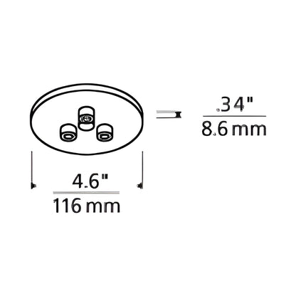 Line-Voltage Round Mini Canopy - line drawing.