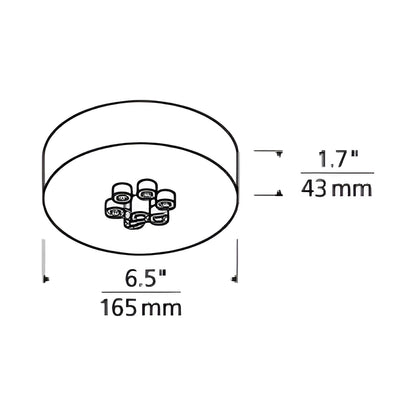 Line-Voltage Round Mini Canopy - line drawing.
