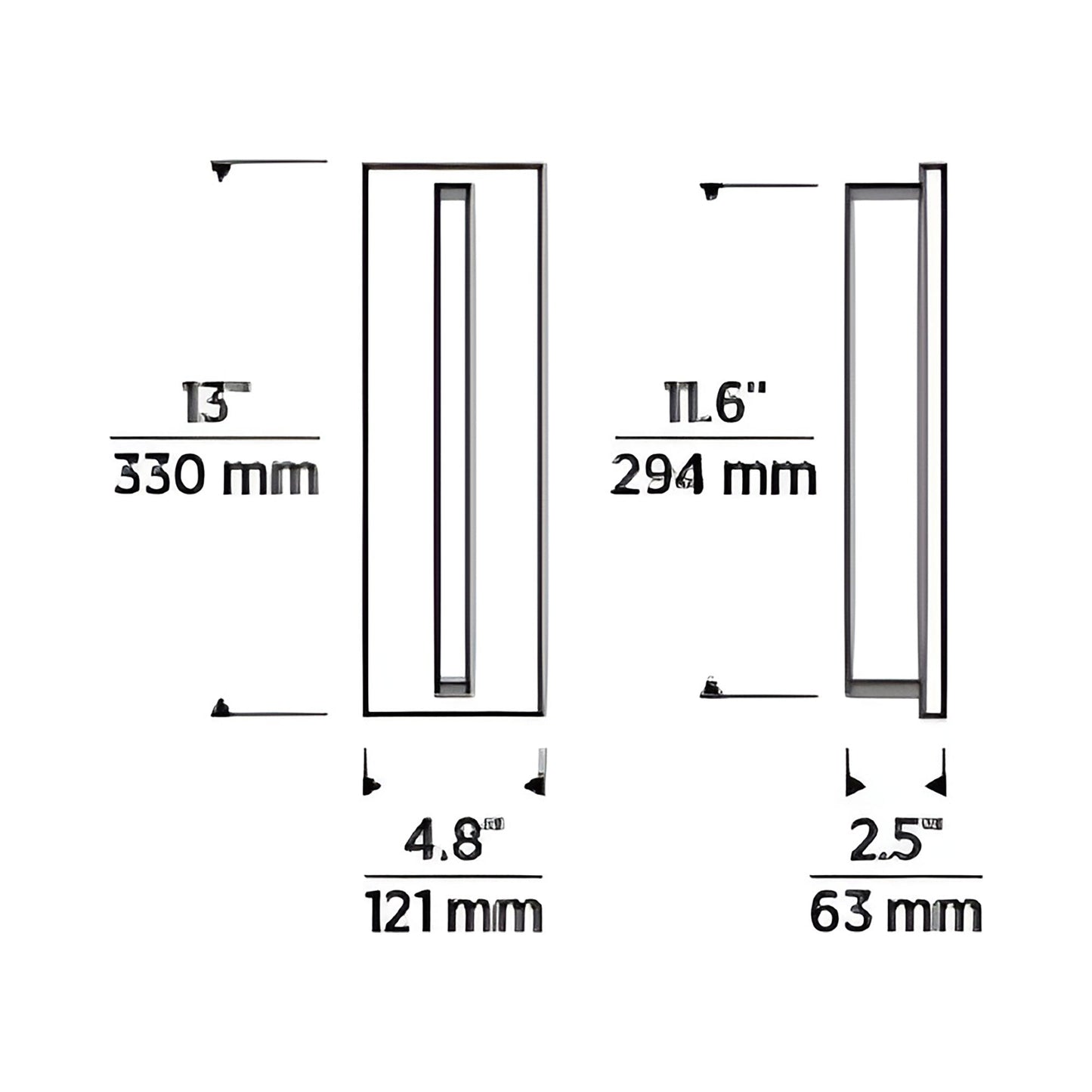 Lloyds Outdoor LED Wall Light - line drawing.