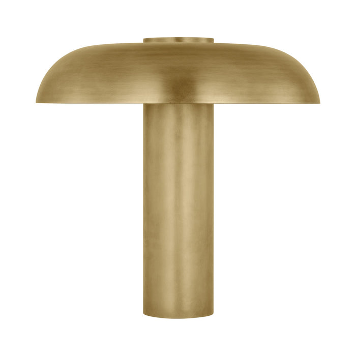 Louver LED Table Lamp in Natural Brass.