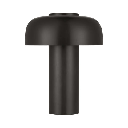 Louver LED Rechargeable Table Lamp in Bronze.