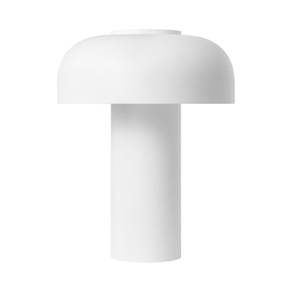 Louver LED Rechargeable Table Lamp in Matte White.
