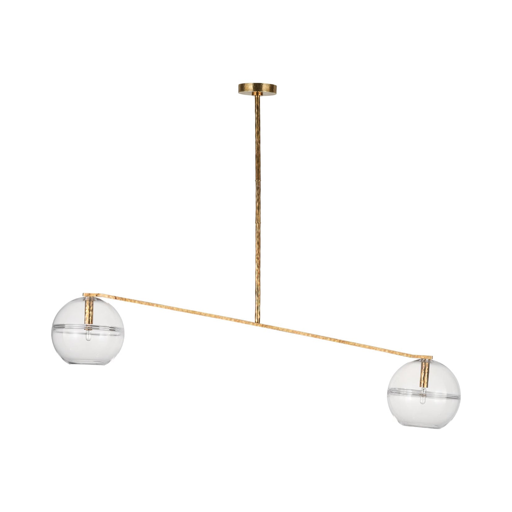 Lowing Chandelier in Polished Antique Brass (2-Light).