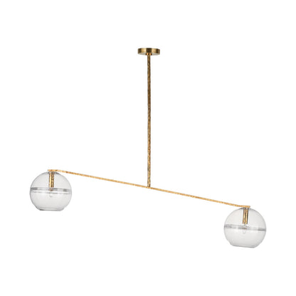 Lowing Chandelier in Polished Antique Brass (2-Light).