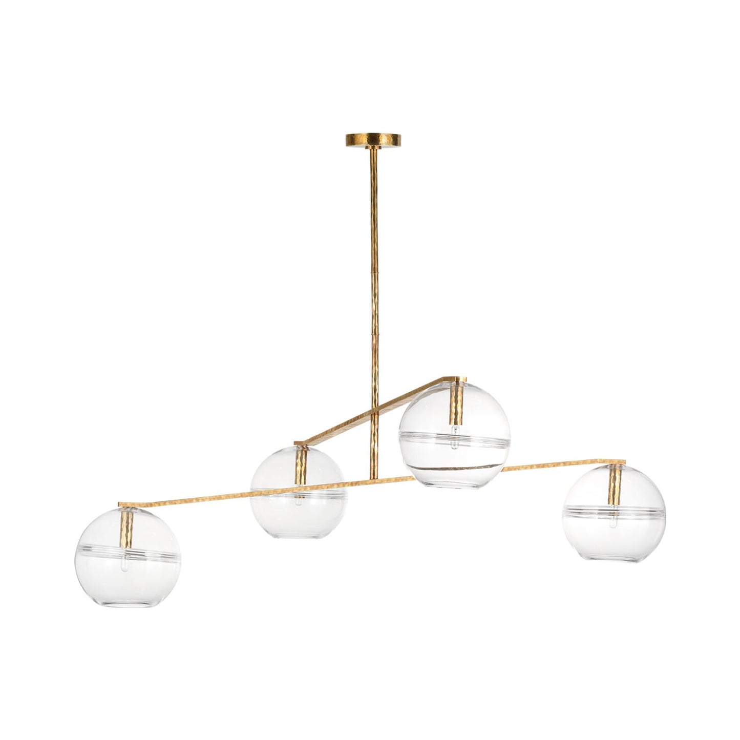 Lowing Chandelier in Polished Antique Brass (4-Light).