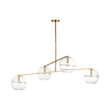 Lowing Chandelier in Polished Antique Brass (4-Light).