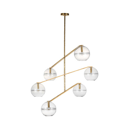 Lowing Chandelier in Polished Antique Brass (6-Light).