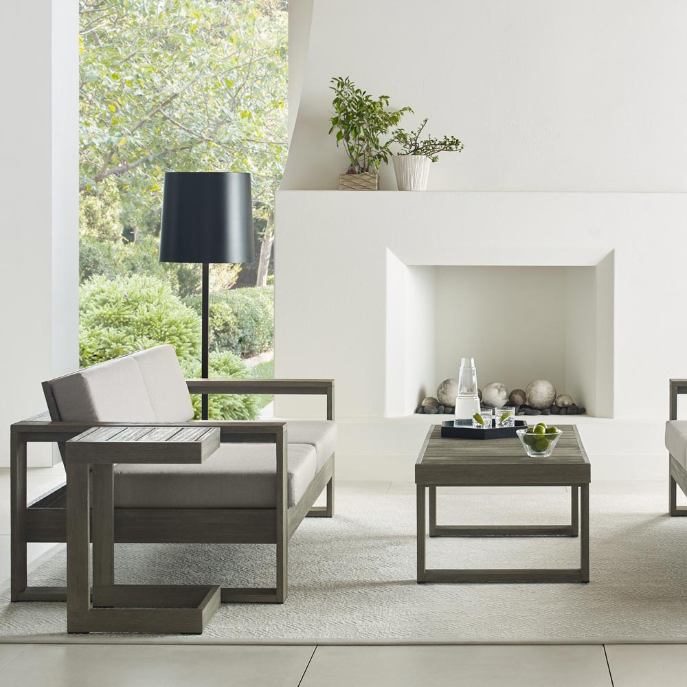 Lucia Outdoor LED Floor Lamp in living room.