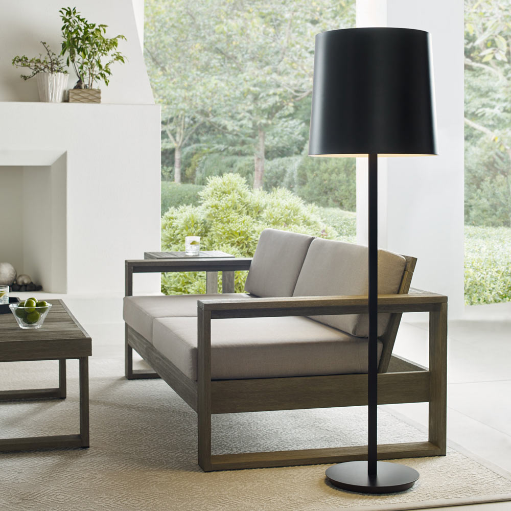 Lucia Outdoor LED Floor Lamp in living room.