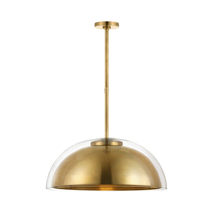 Lusi LED Pendant Light in Hand-Rubbed Antique Brass.