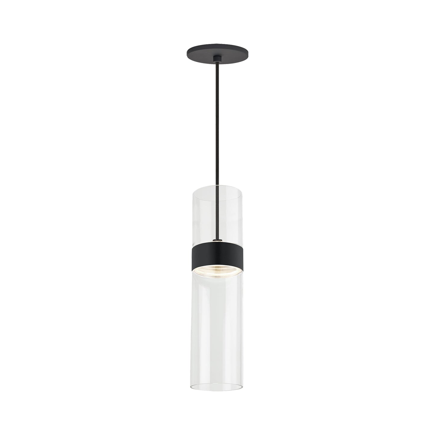 Manette LED Pendant Light in Black (Clear Glass).