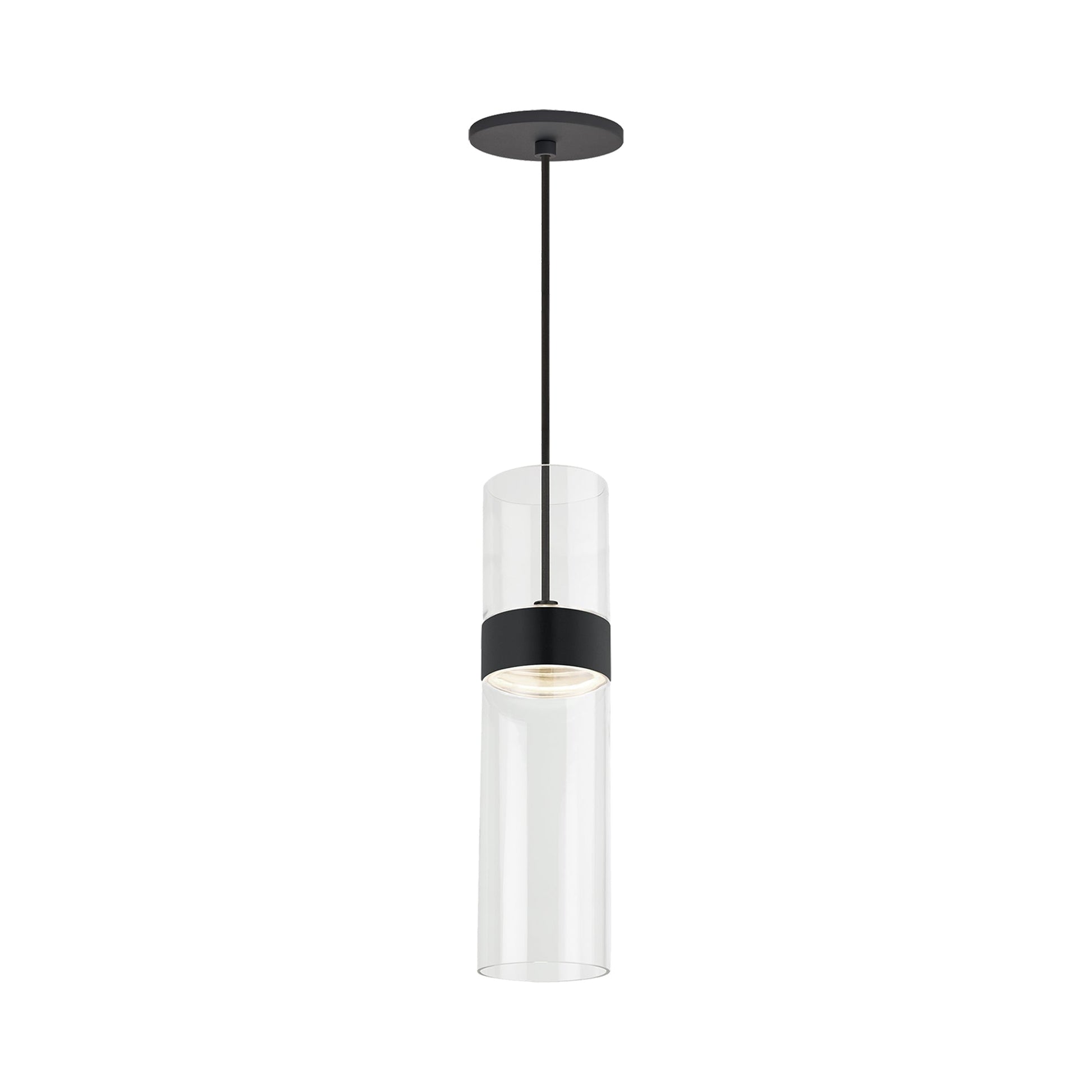 Manette LED Pendant Light in Black (Clear Glass).