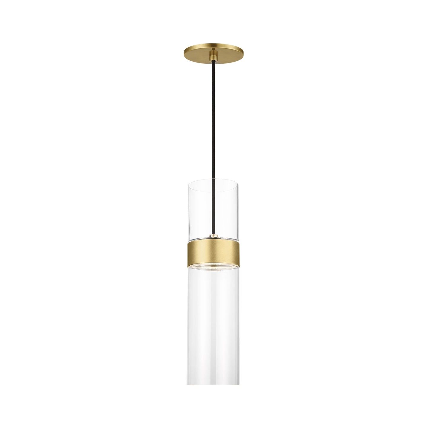 Manette LED Pendant Light in Natural Brass (Clear Glass).