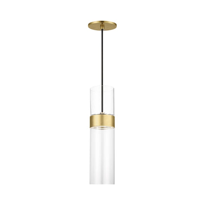 Manette LED Pendant Light in Natural Brass (Clear Glass).