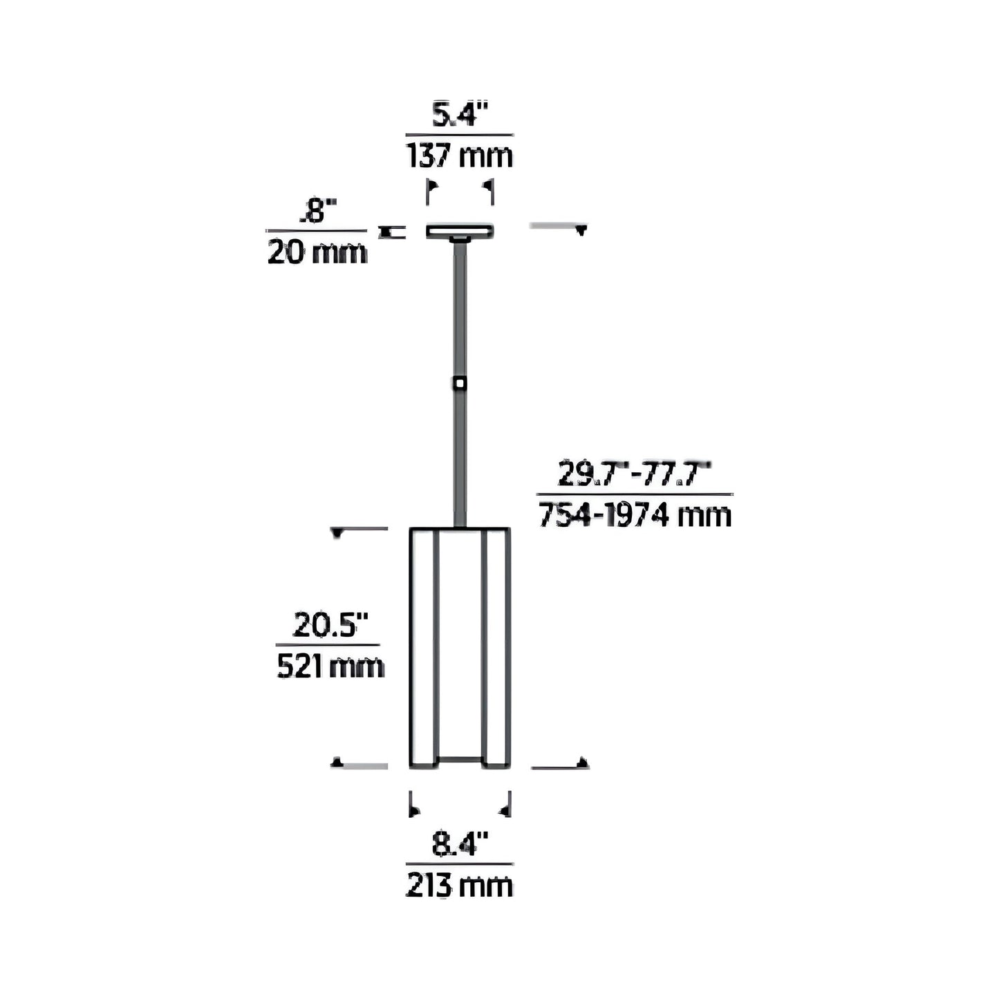 Maybeck LED Pendant Light - line drawing.