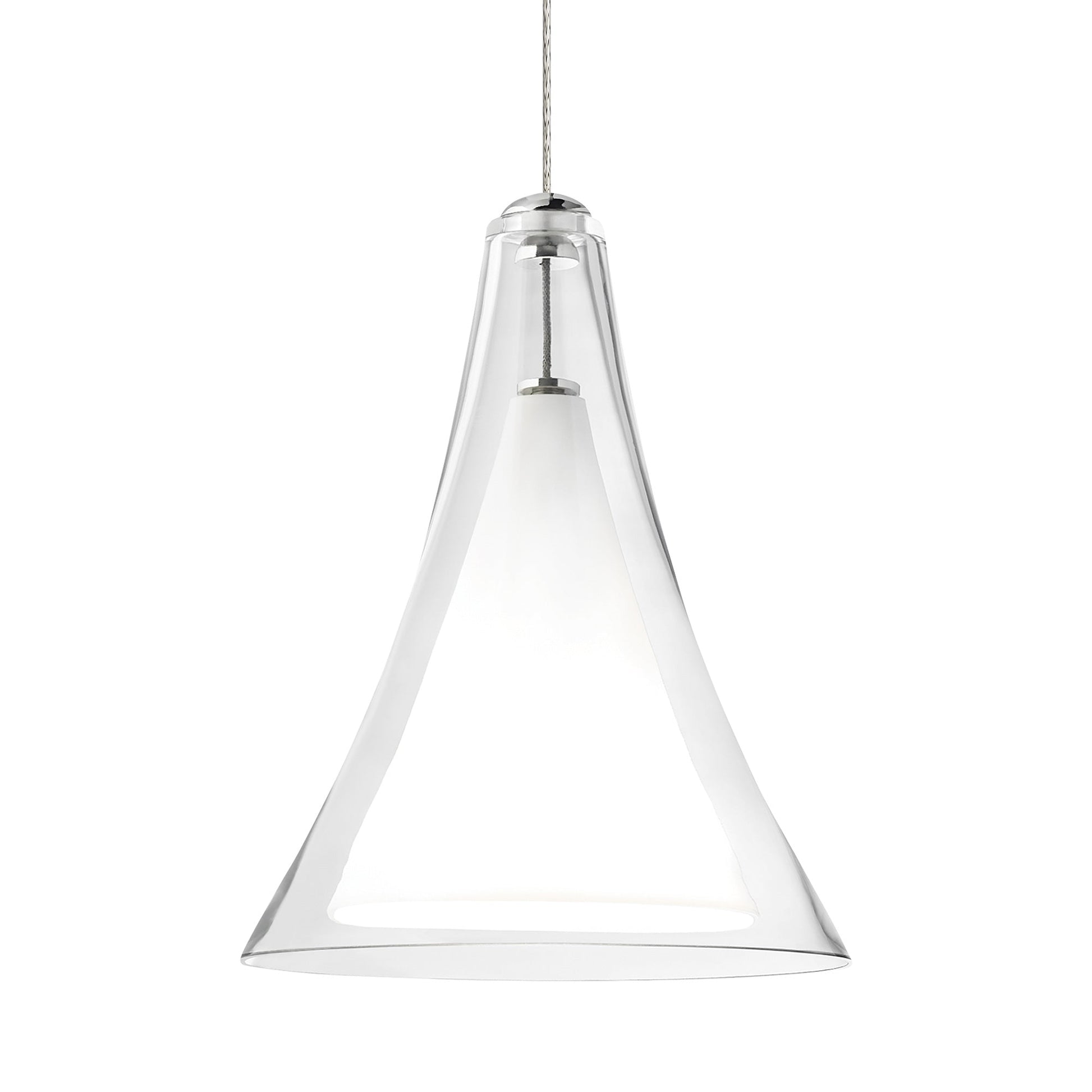 Melrose II Low Voltage Pendant Light in Satin Nickel/Clear.